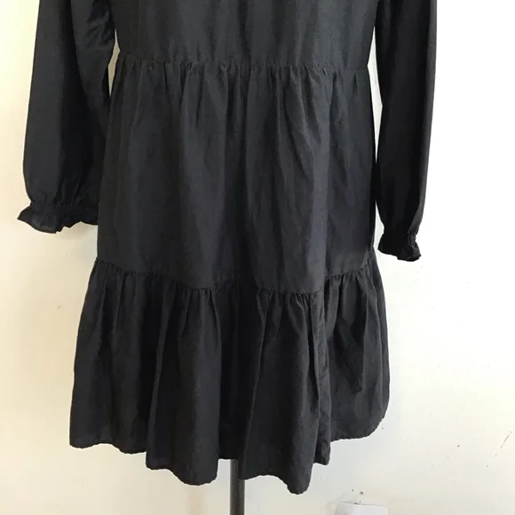 Roller Rabbit Women Elegant Black Long Sleeve Tiered Dress L - Picture 9 of 15